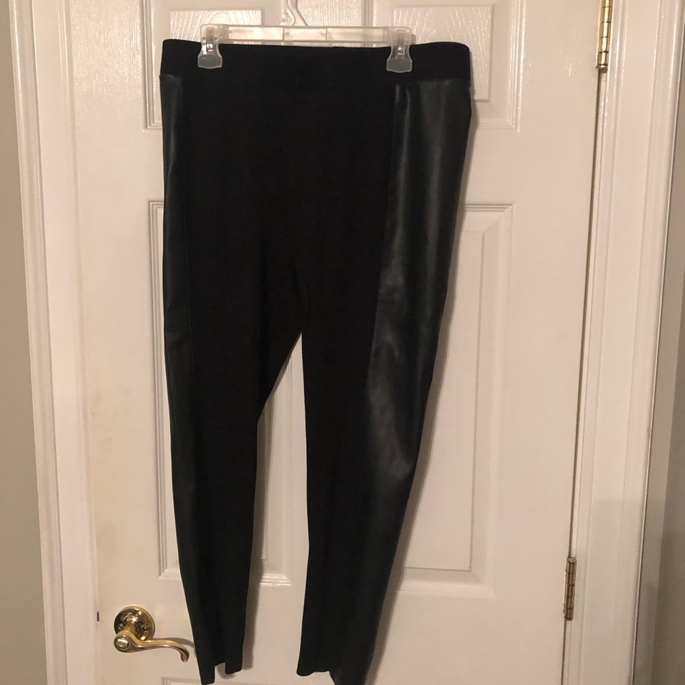 Cabi black leather leggings SIZE LARGE  EUC